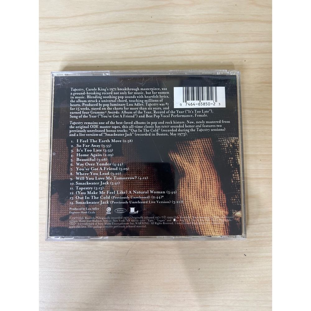 Carole King Tapestry CD Legacy Edition Remastered 1999 K 65850 Bonus Tracks - Picture 2 of 5